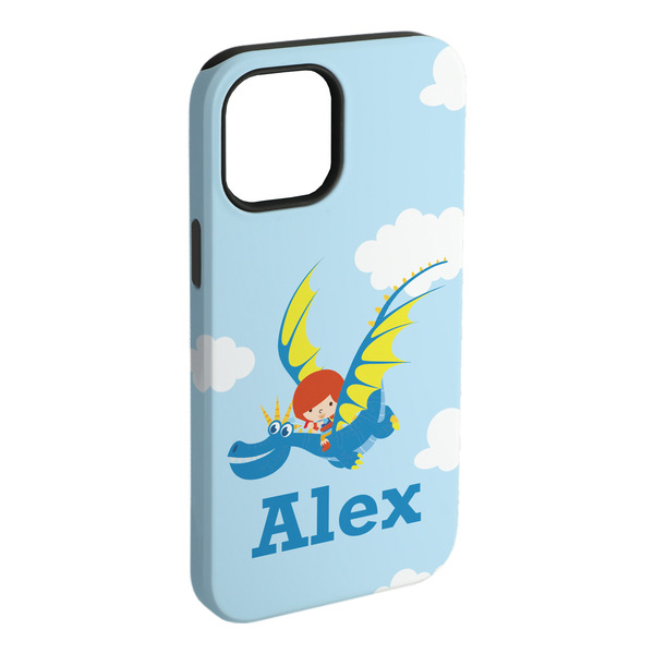 Custom Flying a Dragon iPhone Case - Rubber Lined (Personalized)