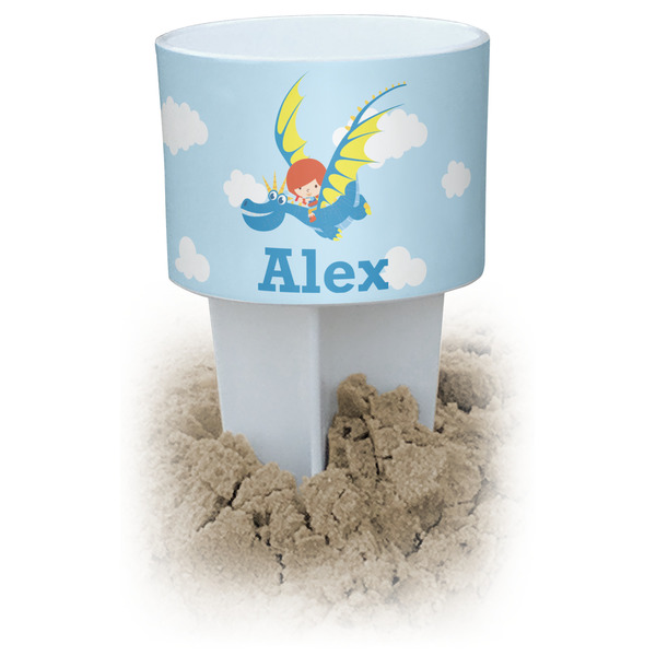 Custom Flying a Dragon White Beach Spiker Drink Holder (Personalized)