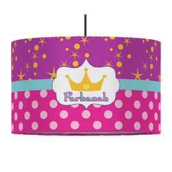 Sparkle & Dots 12" Drum Pendant Lamp - Fabric (Personalized)