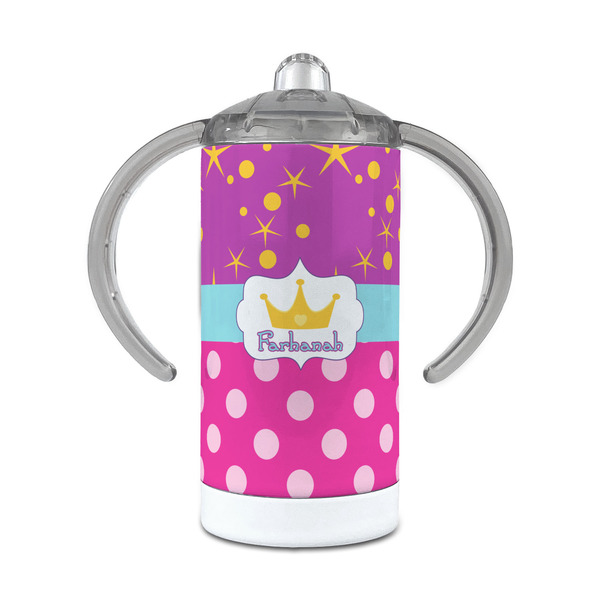 Custom Sparkle & Dots 12 oz Stainless Steel Sippy Cup (Personalized)
