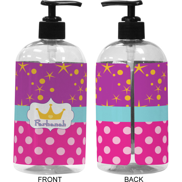 Sparkle & Dots 16 oz Plastic Liquid Dispenser (Approval) - Black