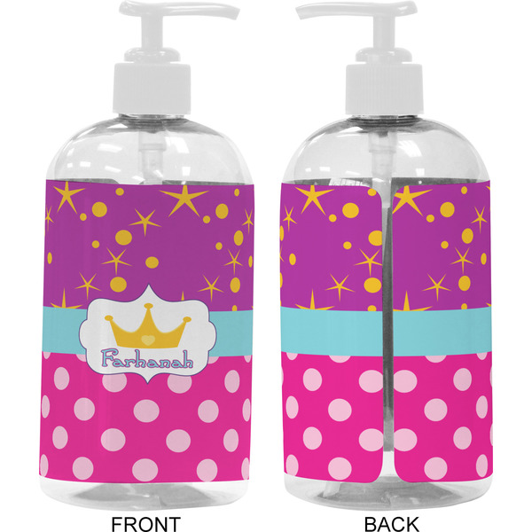 Sparkle & Dots 16 oz Plastic Liquid Dispenser- Approval- White