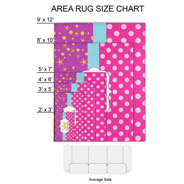 Sparkle & Dots 2'x3' Indoor Area Rugs - Size Chart