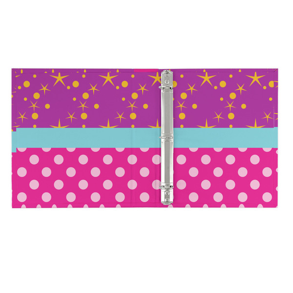 Sparkle & Dots 3 Ring Binders - Full Wrap - 1" - OPEN INSIDE