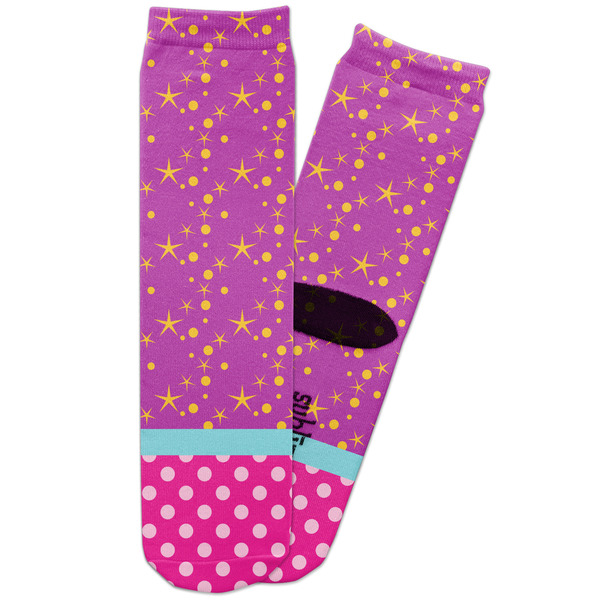 Custom Sparkle & Dots Adult Crew Socks