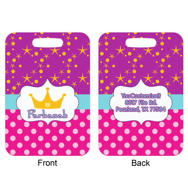 Sparkle & Dots Aluminum Luggage Tag (Front + Back)