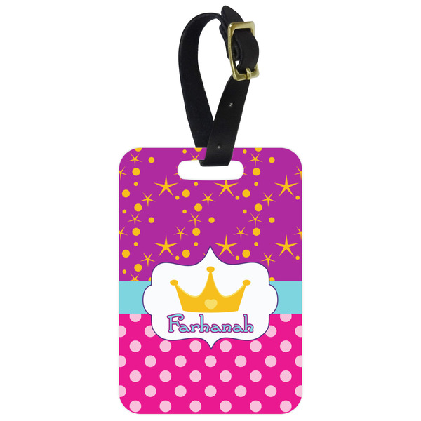 Custom Sparkle & Dots Metal Luggage Tag w/ Name or Text