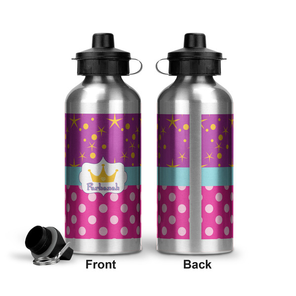 Sparkle & Dots Aluminum Water Bottle - Front and Back