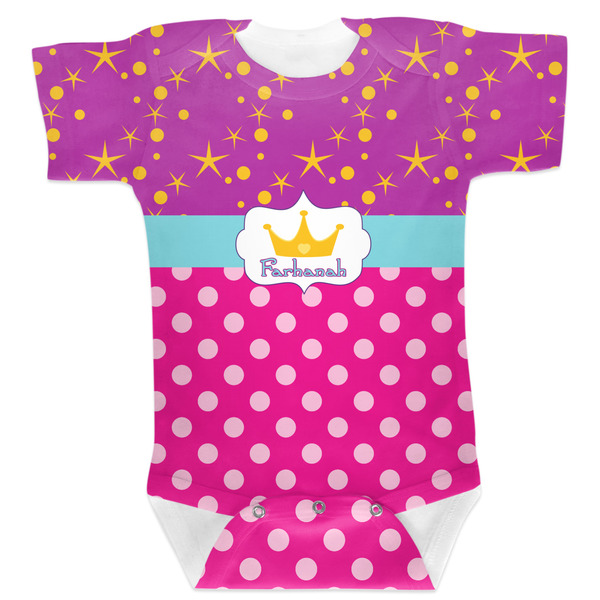 Custom Sparkle & Dots Baby Bodysuit 3-6 w/ Name or Text