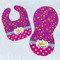 Sparkle & Dots Baby Minky Bib & New Burp Set