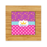 Sparkle & Dots Bamboo Trivet with Ceramic Tile Insert (Personalized)