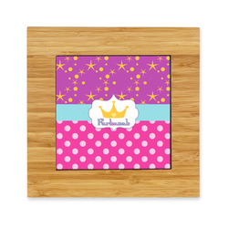 Sparkle & Dots Bamboo Trivet with Ceramic Tile Insert (Personalized)