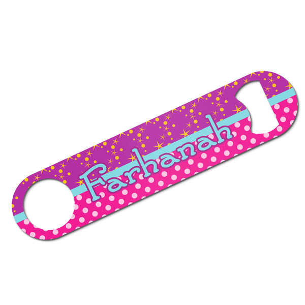 Custom Sparkle & Dots Bar Bottle Opener w/ Name or Text