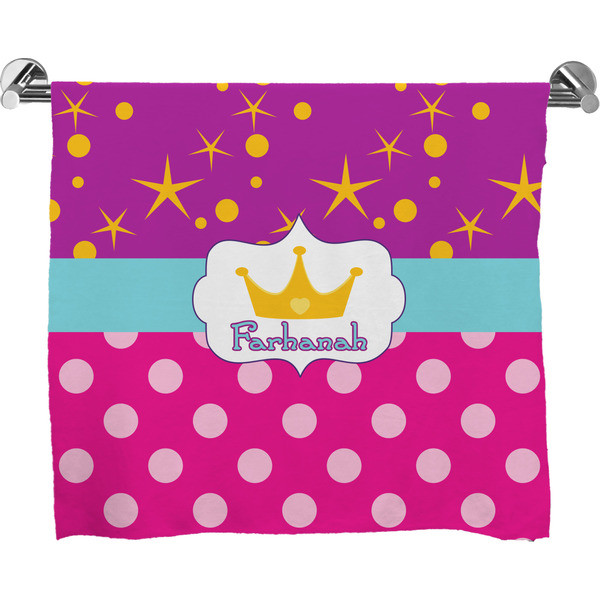 Custom Sparkle & Dots Bath Towel (Personalized)
