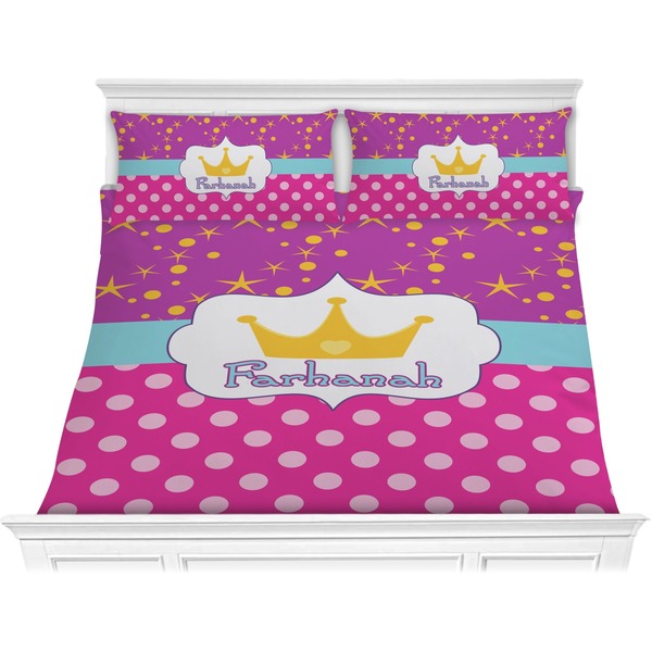 Custom Sparkle & Dots Comforter Set - King (Personalized)