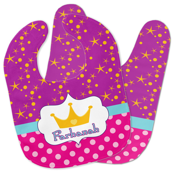 Custom Sparkle & Dots Baby Bib w/ Name or Text