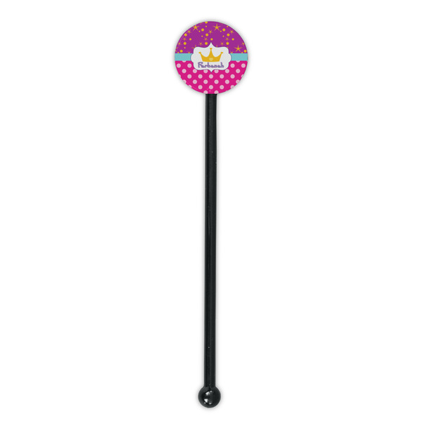 Sparkle & Dots Black Plastic 5.5" Stir Stick - Round - Single Stick