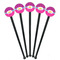 Sparkle & Dots Black Plastic 7" Stir Stick - Round - Fan View