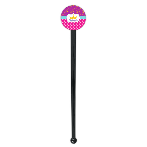 Sparkle & Dots Black Plastic 7" Stir Stick - Round - Single Stick