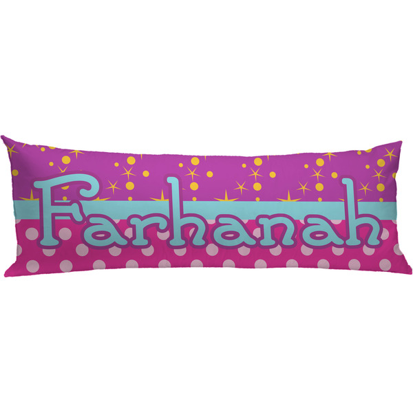 Custom Sparkle & Dots Body Pillow Case (Personalized)