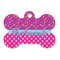 Sparkle & Dots Bone Shaped Dog ID Tag - Large - Front
