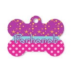 Sparkle & Dots Bone Shaped Dog ID Tag - Small (Personalized)