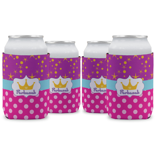 Custom Sparkle & Dots Can Cooler (12 oz) - Set of 4 w/ Name or Text