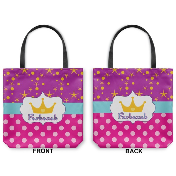 Sparkle & Dots Canvas Tote - Front and Back