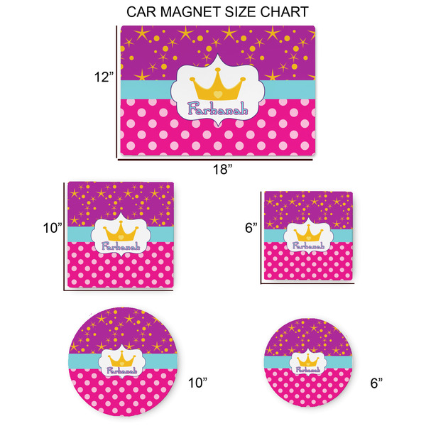 Sparkle & Dots Car Magnets - SIZE CHART