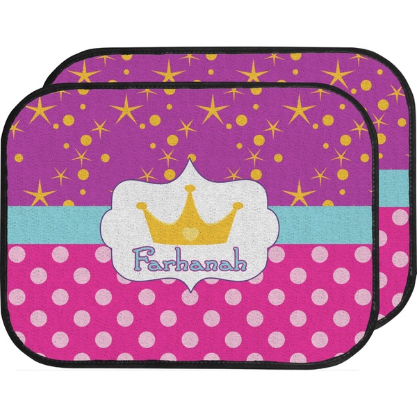 Custom Sparkle & Dots Car Floor Mats (Back Seat) (Personalized)