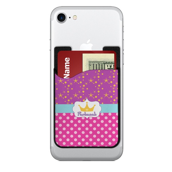 Custom Sparkle & Dots 2-in-1 Cell Phone Credit Card Holder & Screen Cleaner (Personalized)