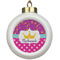 Sparkle & Dots Ceramic Ball Ornament (Personalized)