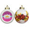 Sparkle & Dots Ceramic Christmas Ornament - Poinsettias (APPROVAL)