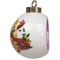 Sparkle & Dots Ceramic Christmas Ornament - Poinsettias (Side View)