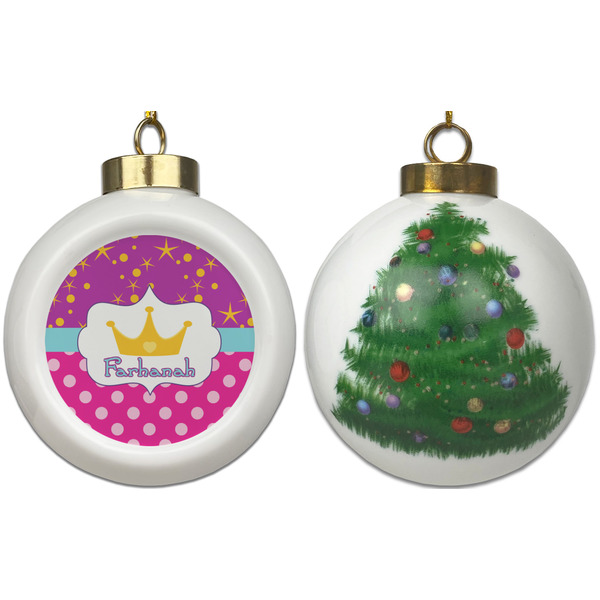 Sparkle & Dots Ceramic Christmas Ornament - X-Mas Tree (APPROVAL)