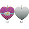 Sparkle & Dots Ceramic Flat Ornament - Heart Front & Back (APPROVAL)