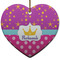 Sparkle & Dots Ceramic Flat Ornament - Heart (Front)