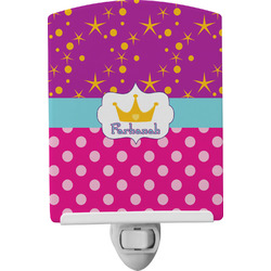 Sparkle & Dots Ceramic Night Light w/ Name or Text