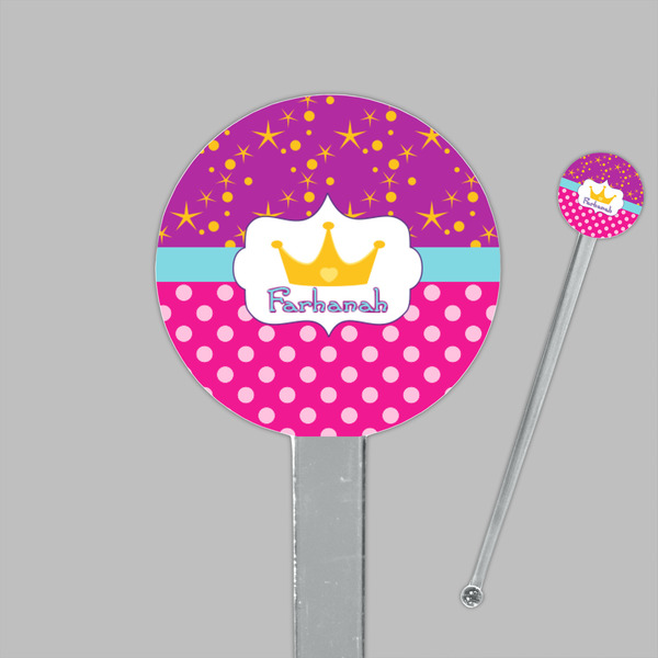 Sparkle & Dots Clear Plastic 7" Stir Stick - Round - Closeup