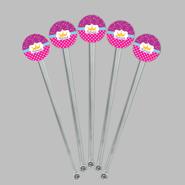Sparkle & Dots Clear Plastic 7" Stir Stick - Round - Fan View