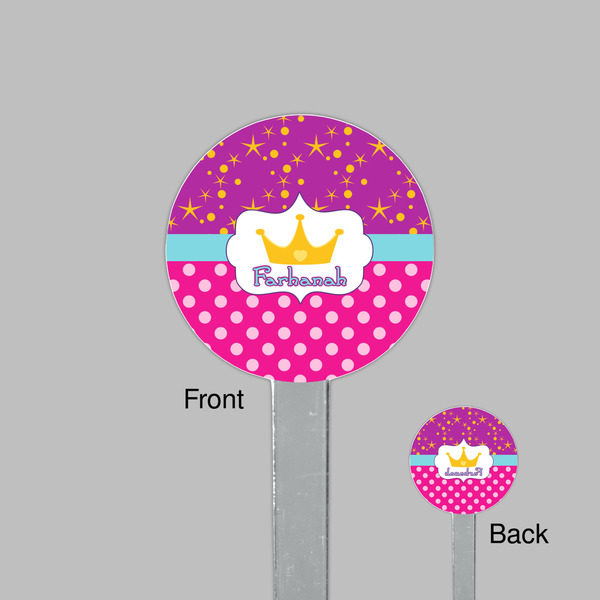 Sparkle & Dots Clear Plastic 7" Stir Stick - Round - Front & Back