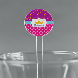 Sparkle & Dots 7" Round Plastic Stir Sticks - Clear (Personalized)