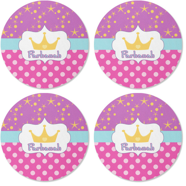 Sparkle & Dots Coaster Round Rubber Back - Apvl