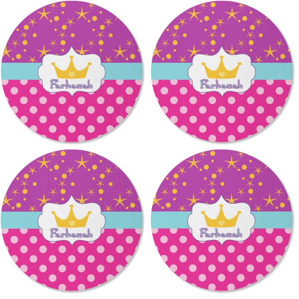 Sparkle & Dots Coaster Round Rubber Back - Apvl