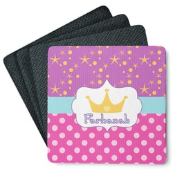 Sparkle & Dots Square Rubber Backed Coasters - Set of 4 (Personalized)