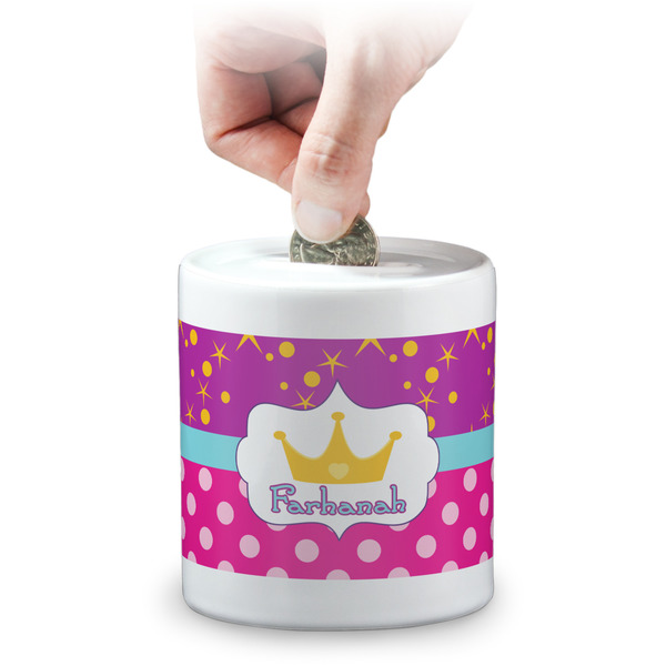 Custom Sparkle & Dots Coin Bank (Personalized)