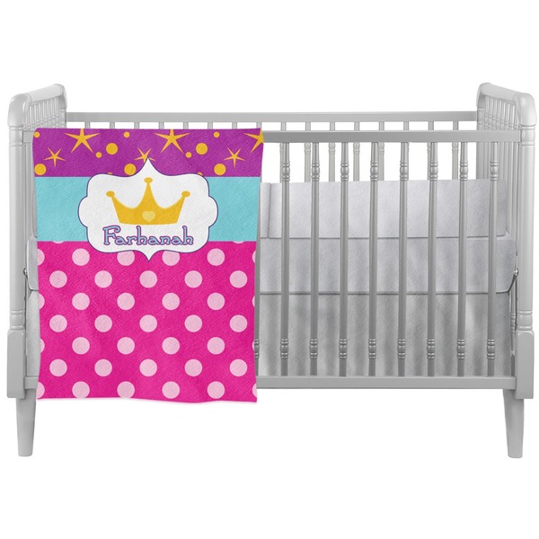 Custom Sparkle & Dots Crib Comforter / Quilt (Personalized)