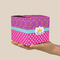 Sparkle & Dots Cube Favor Gift Box - On Hand - Scale View