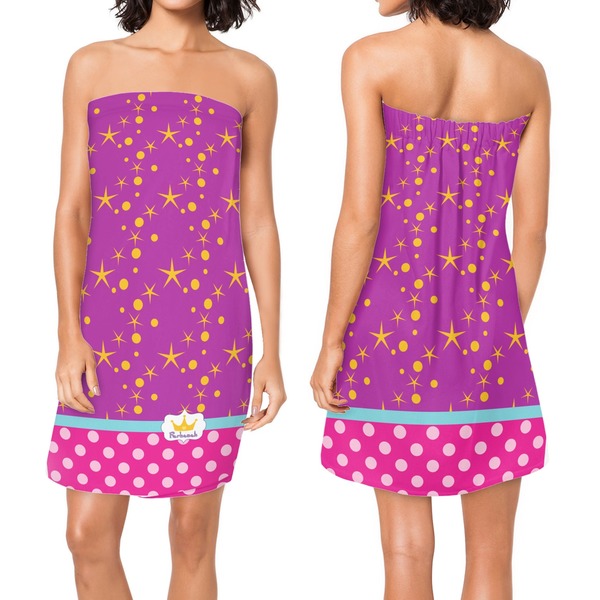 Sparkle & Dots Custom Bath Wrap - Front & Back View