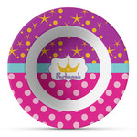 Sparkle & Dots Plastic Bowl - Microwave Safe - Composite Polymer (Personalized)